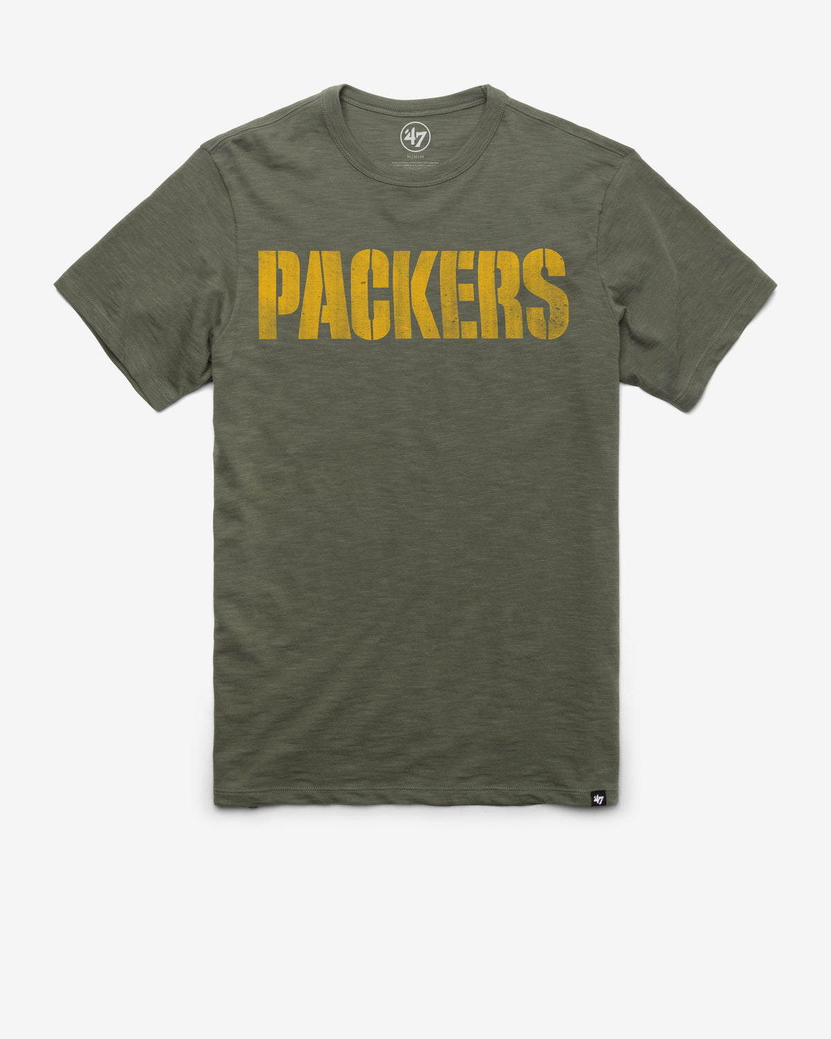 GREEN BAY PACKERS GRIT WORDMARK '47 SCRUM TEE BOTTLE GREEN