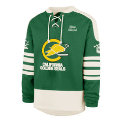 CALIFORNIA GOLDEN SEALS VINTAGE SWEEP CHECK '47 ETERNAL LACER HOOD KELLY