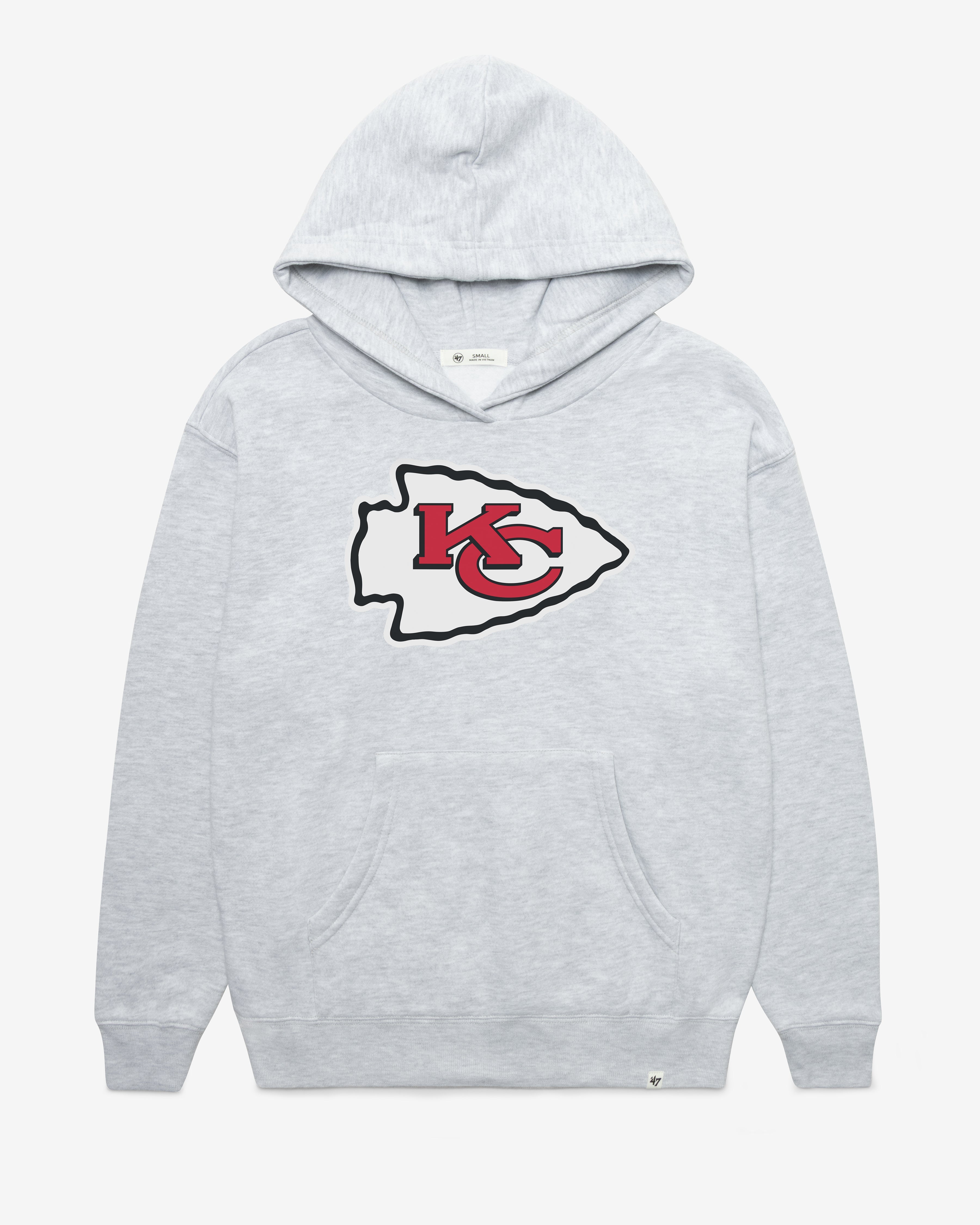 KANSAS CITY CHIEFS IMPRINT '47 NAOMI HOOD WOMENS RELAY GREY