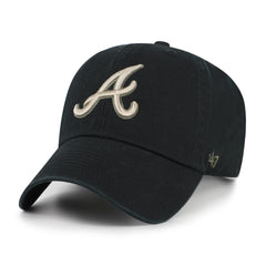 ATLANTA BRAVES KHAKI ACCENTS '47 CLEAN UP BLACK