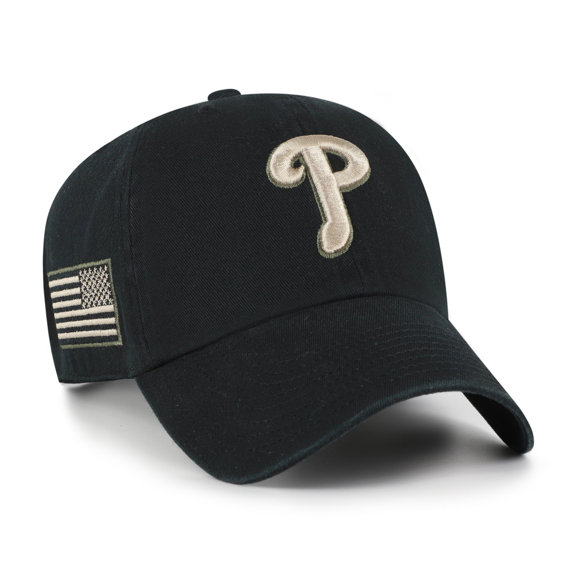 PHILADELPHIA PHILLIES KHAKI ACCENTS '47 CLEAN UP BLACK