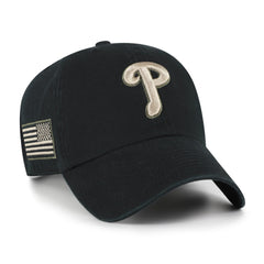 PHILADELPHIA PHILLIES KHAKI ACCENTS '47 CLEAN UP BLACK