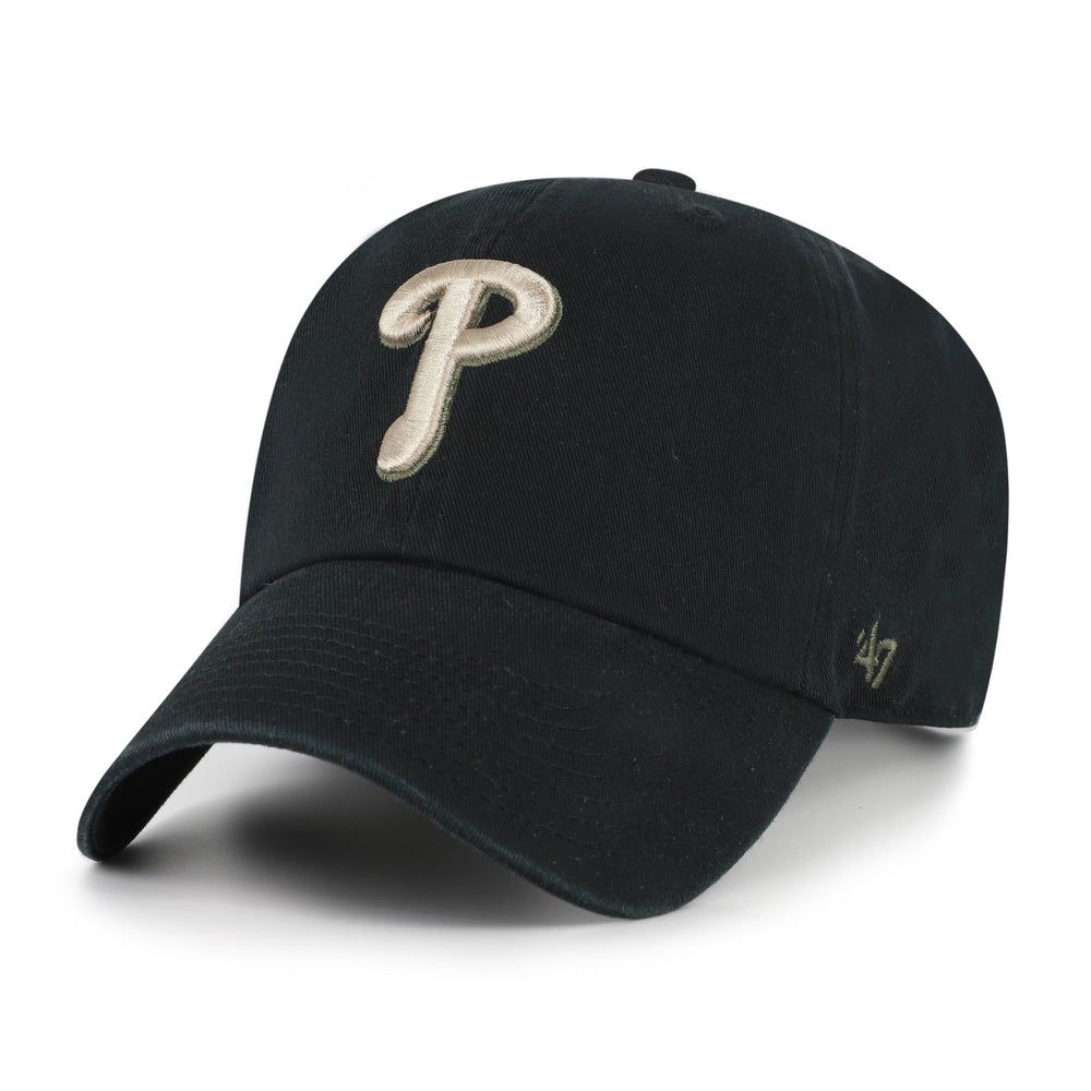 PHILADELPHIA PHILLIES KHAKI ACCENTS '47 CLEAN UP BLACK