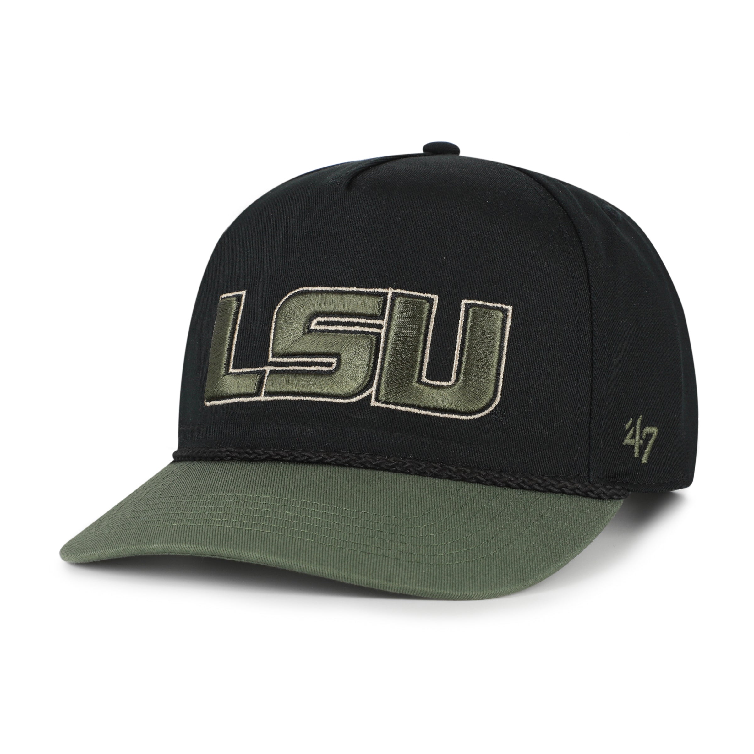 LOUISIANA STATE TIGERS LSU KHAKI ACCENTS '47 HITCH BLACK