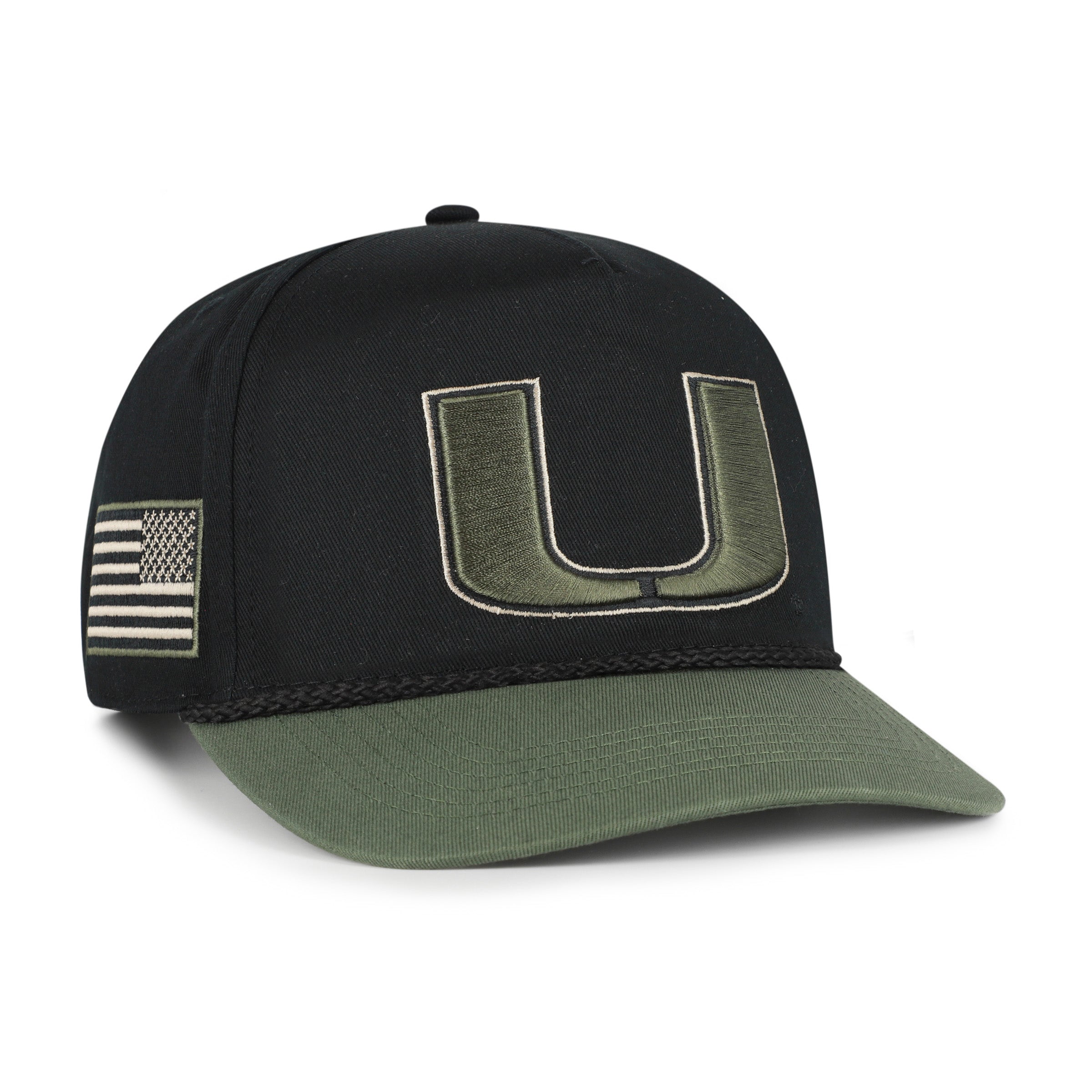 MIAMI HURRICANES KHAKI ACCENTS '47 HITCH BLACK