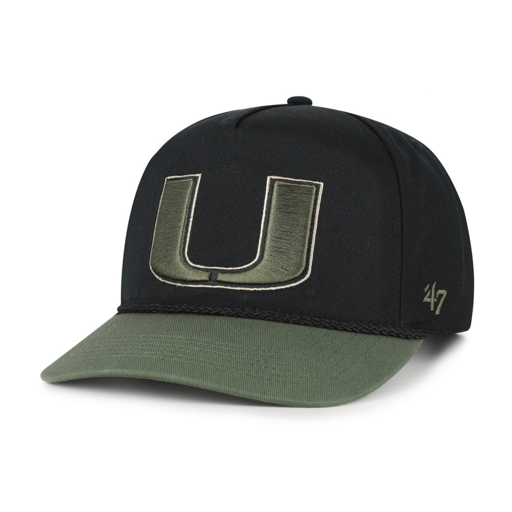 MIAMI HURRICANES KHAKI ACCENTS '47 HITCH BLACK