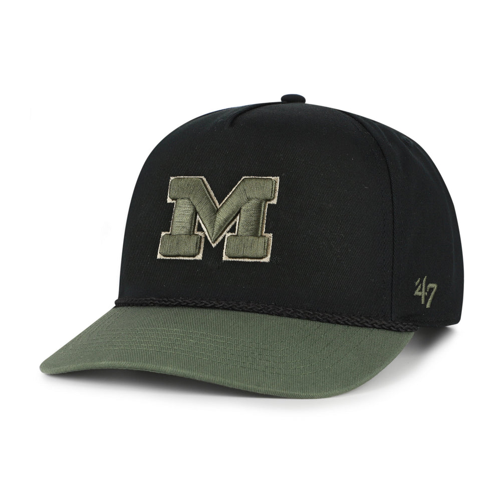 MICHIGAN WOLVERINES KHAKI ACCENTS '47 HITCH BLACK