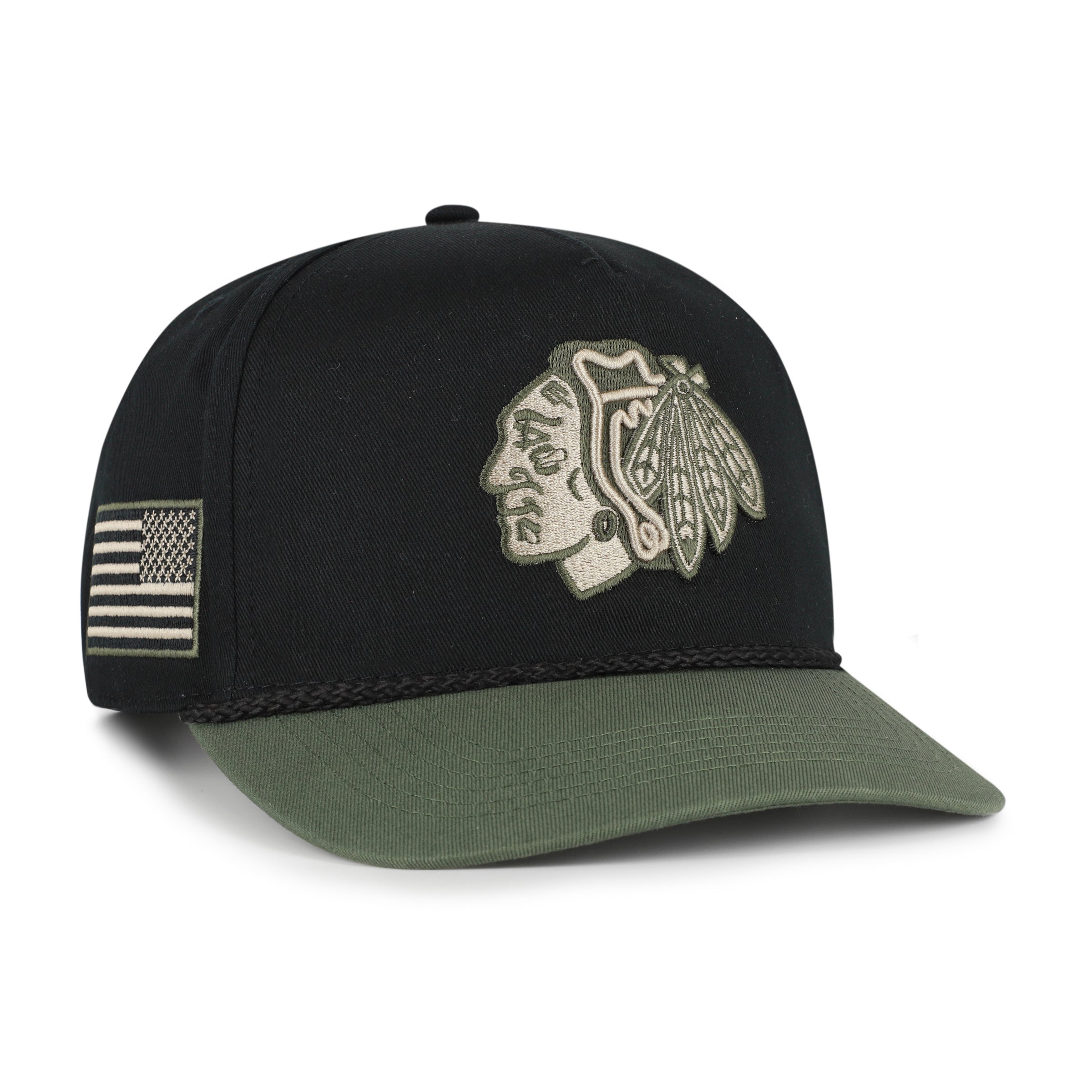 CHICAGO BLACKHAWKS KHAKI ACCENTS '47 HITCH BLACK