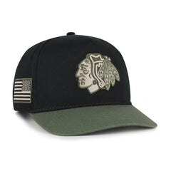CHICAGO BLACKHAWKS KHAKI ACCENTS '47 HITCH BLACK