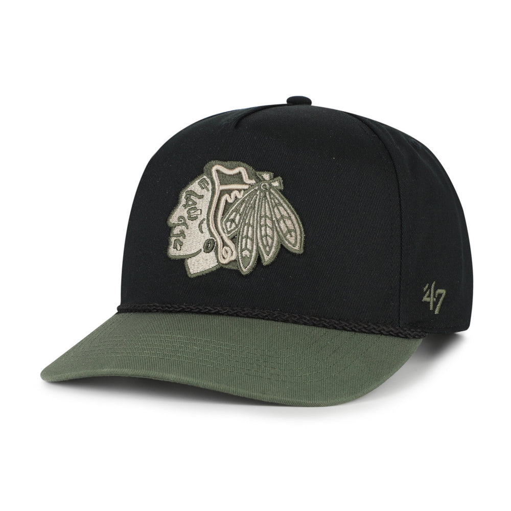 CHICAGO BLACKHAWKS KHAKI ACCENTS '47 HITCH BLACK