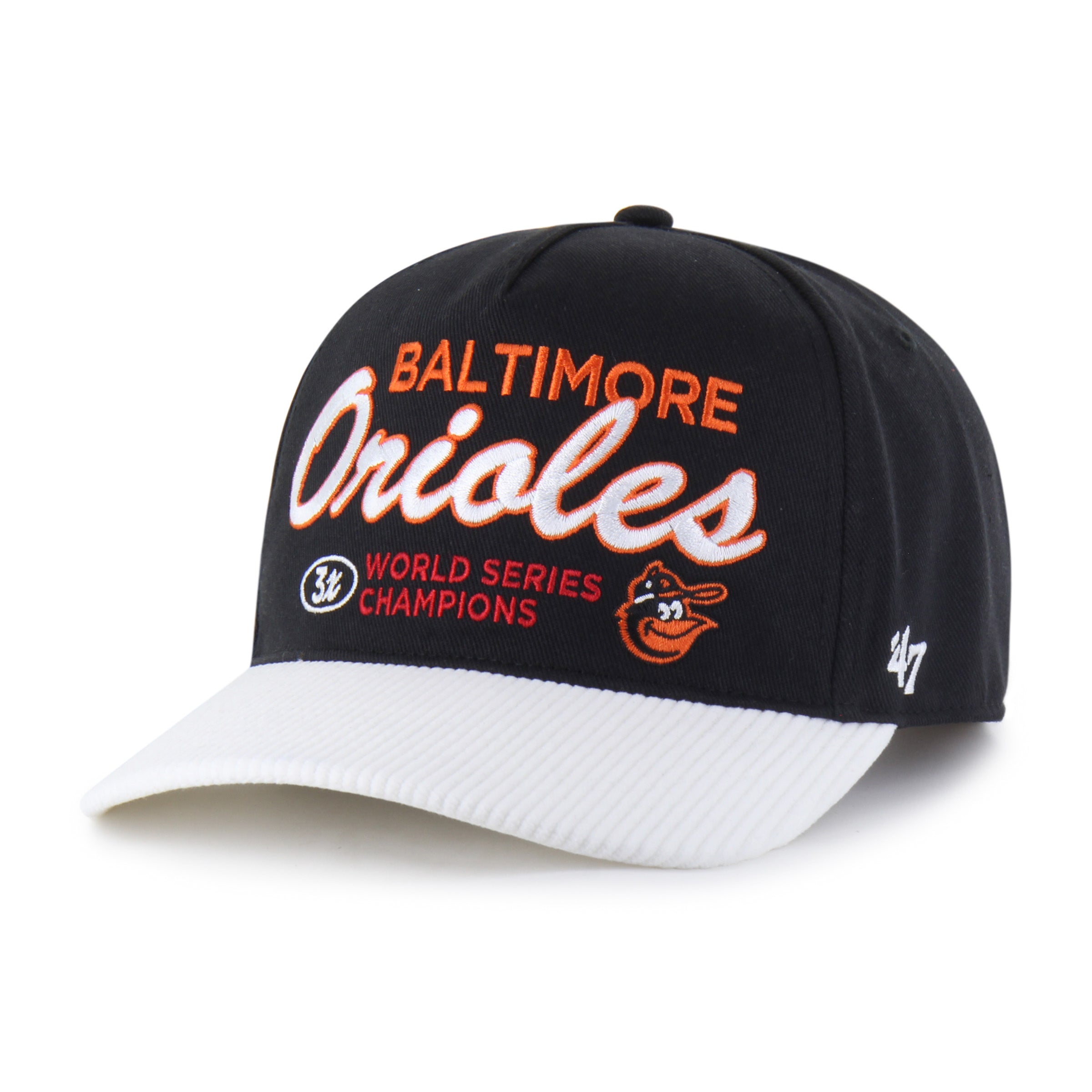 BALTIMORE ORIOLES COOPERSTOWN WORLD SERIES MULTI TIME '47 HITCH RF RELAXED FIT BLACK