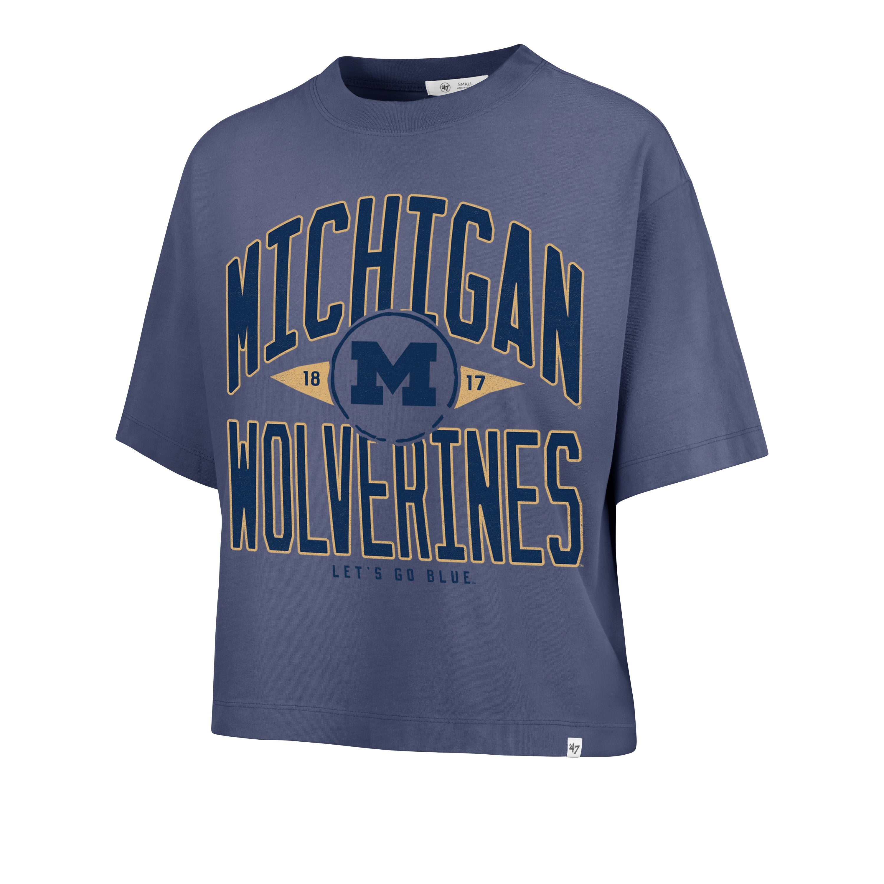 MICHIGAN WOLVERINES WINDTHROW '47 RAVINE CROP TEE WOMENS PORTAL