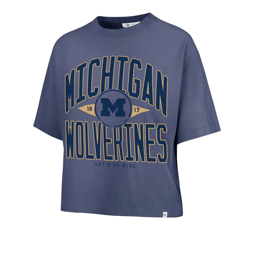 MICHIGAN WOLVERINES WINDTHROW '47 RAVINE CROP TEE WOMENS PORTAL