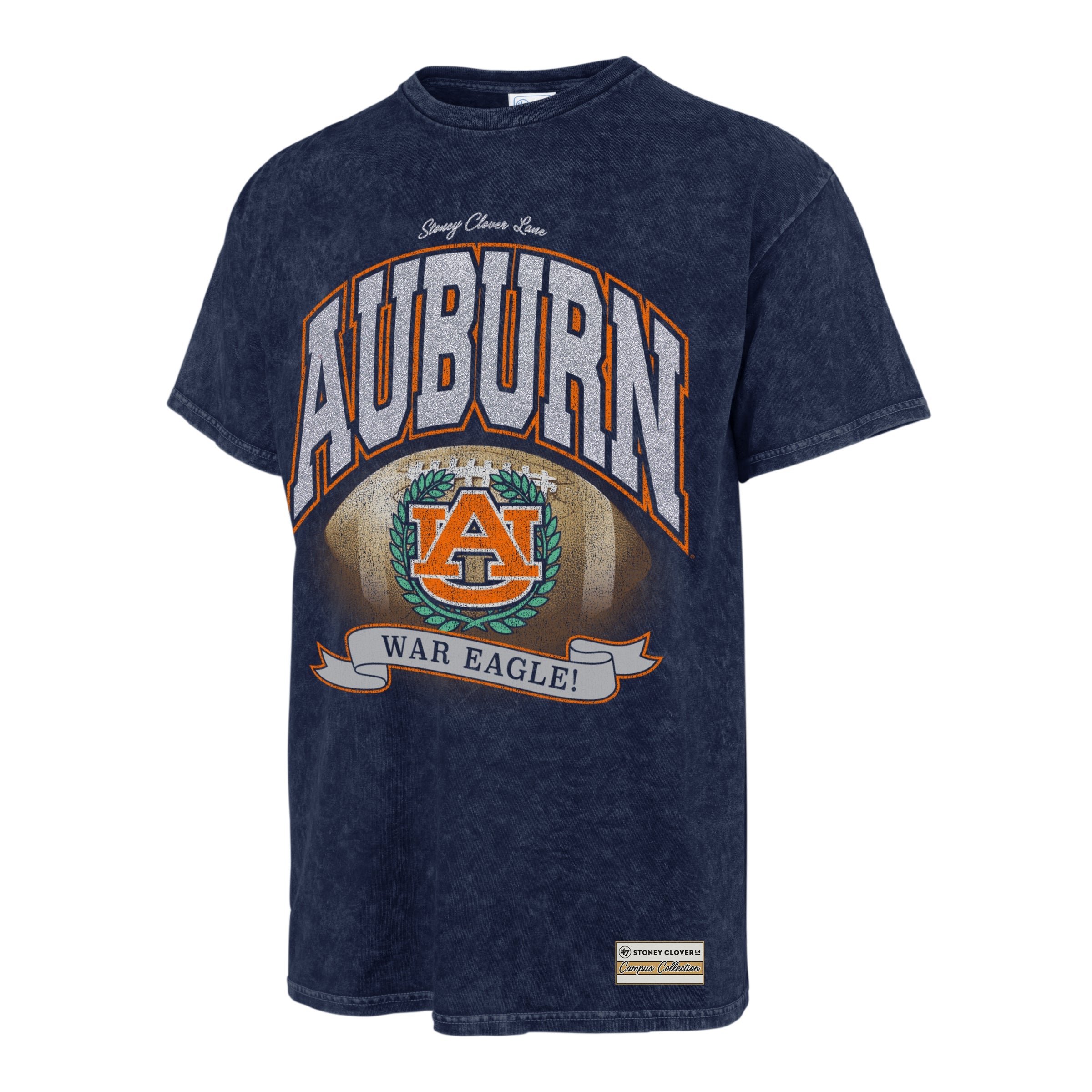 AUBURN TIGERS STONEY CLOVER LANE X '47 VINTAGE TUBULAR TEE DT NAVY