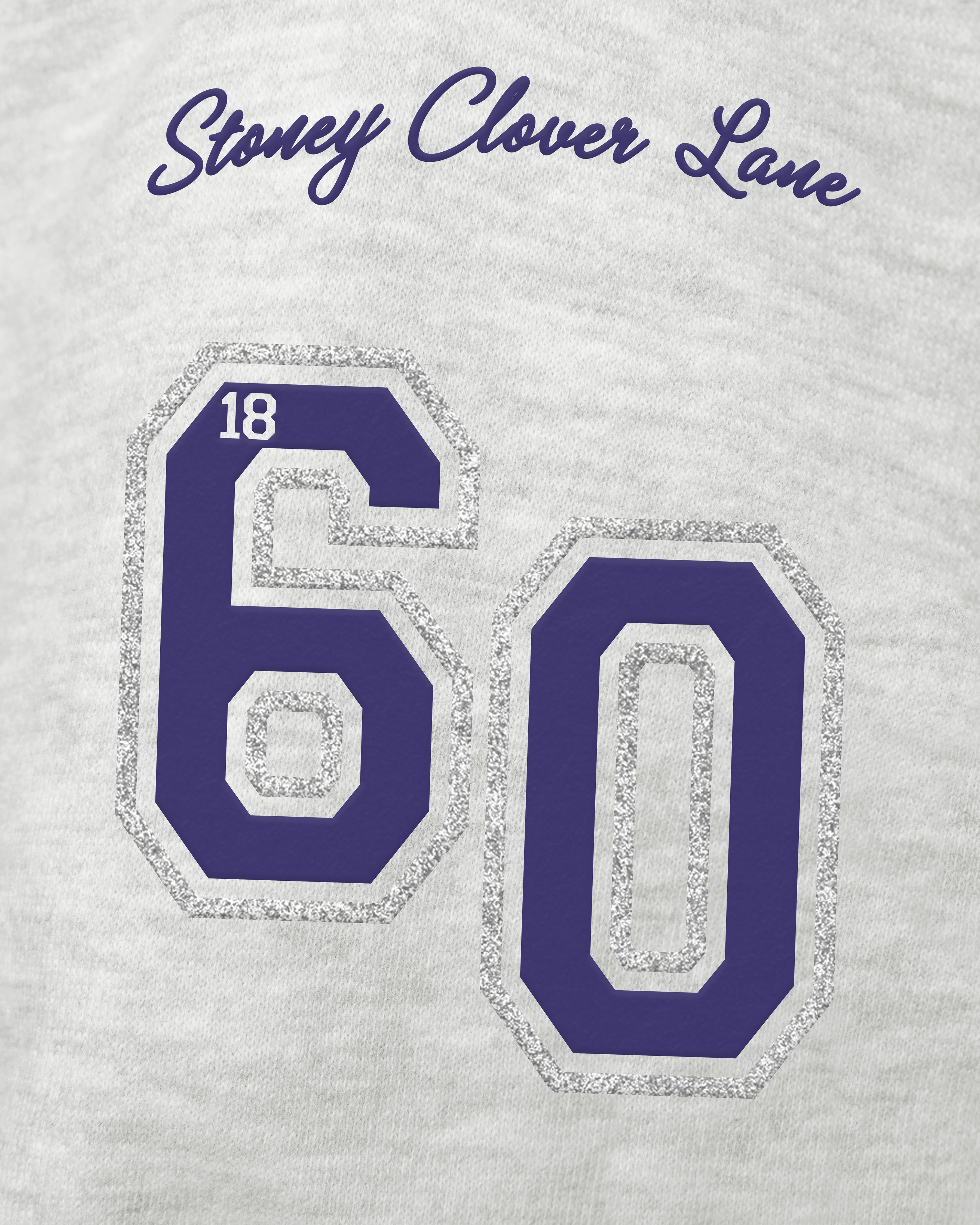 LOUISIANA STATE TIGERS LSU STONEY CLOVER LANE X '47 OVERSIZED GLITTER ARCH CREW WOMENS RELAY GREY