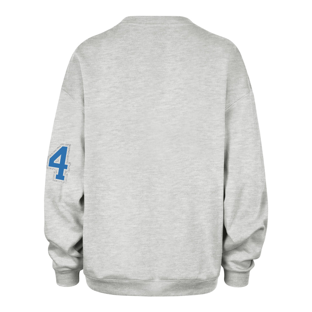 DETROIT LIONS STONEY CLOVER LANE X '47 OVERSIZED GLITTER ARCH CREW WOMENS RELAY GREY