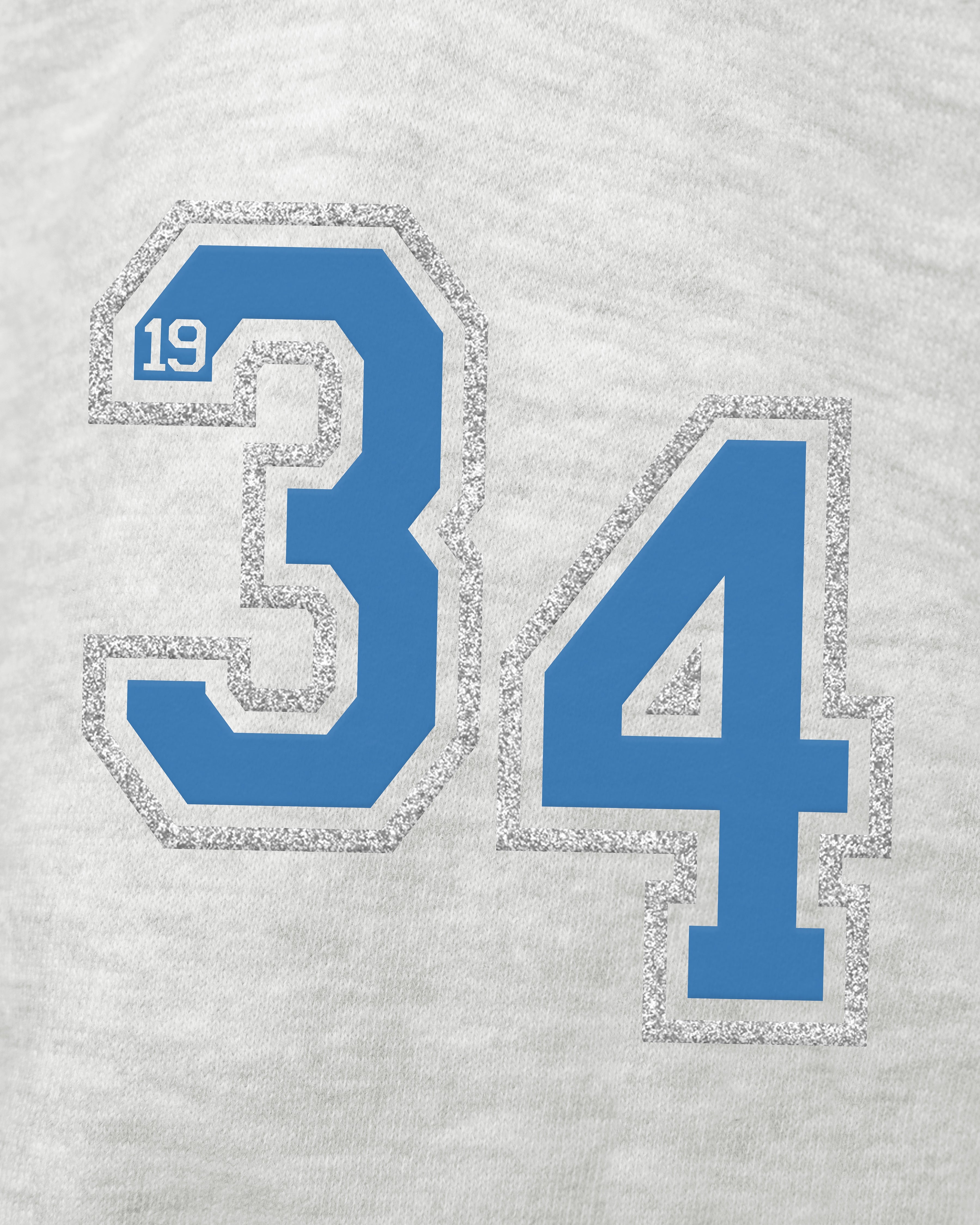 DETROIT LIONS STONEY CLOVER LANE X '47 OVERSIZED GLITTER ARCH CREW WOMENS RELAY GREY