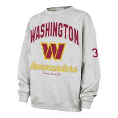WASHINGTON COMMANDERS STONEY CLOVER LANE X '47 OVERSIZED GLITTER ARCH CREW WOMENS RELAY GREY