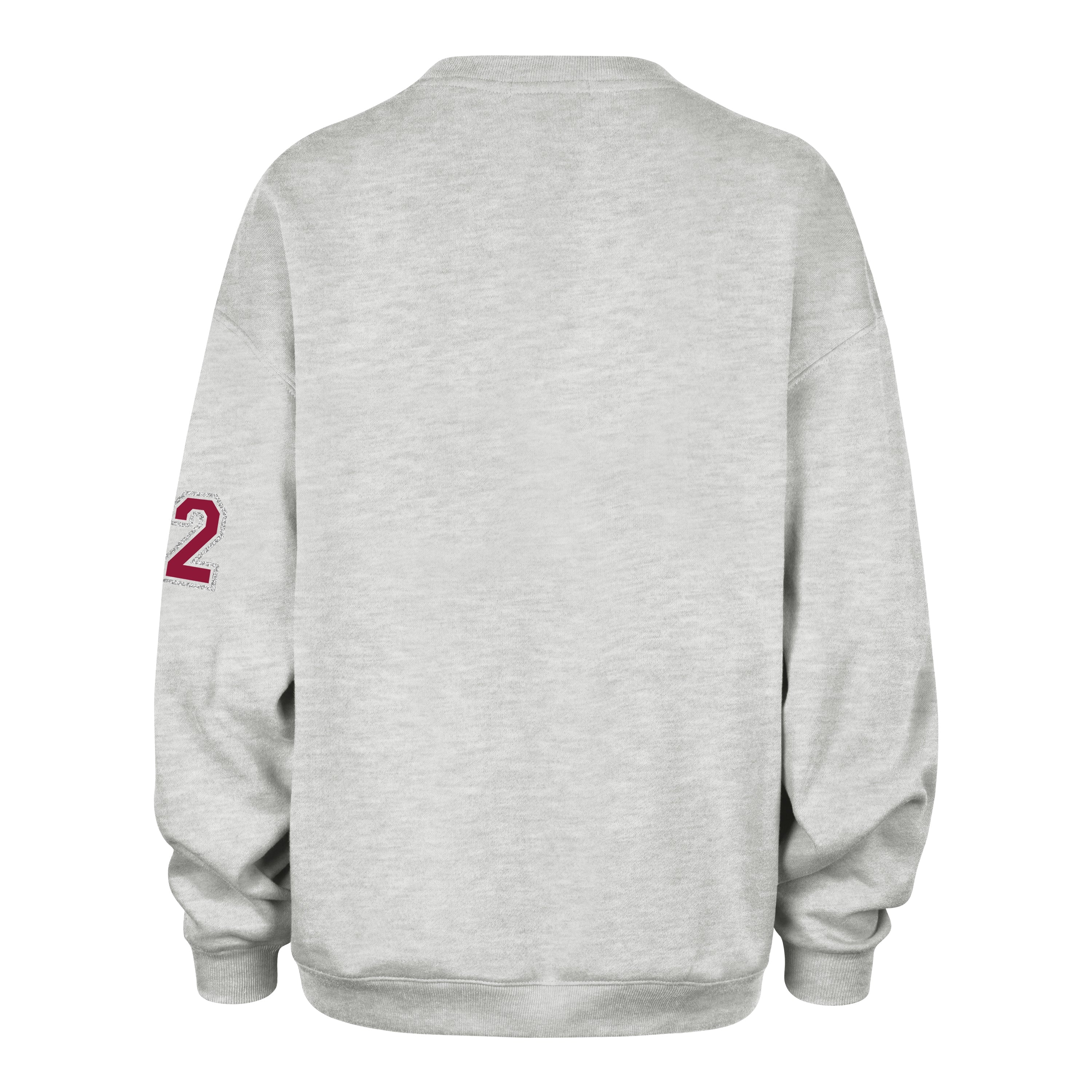 WASHINGTON COMMANDERS STONEY CLOVER LANE X '47 OVERSIZED GLITTER ARCH CREW WOMENS RELAY GREY