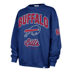 BUFFALO BILLS STONEY CLOVER LANE X '47 OVERSIZED GLITTER ARCH CREW WOMENS ROYAL