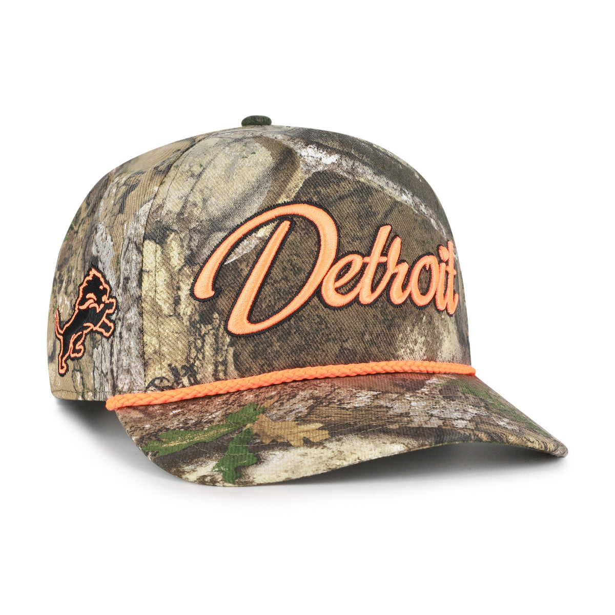 DETROIT LIONS OVERHAND SCRIPT REALTREE '47 HITCH RELAXED FIT REALTREE APX