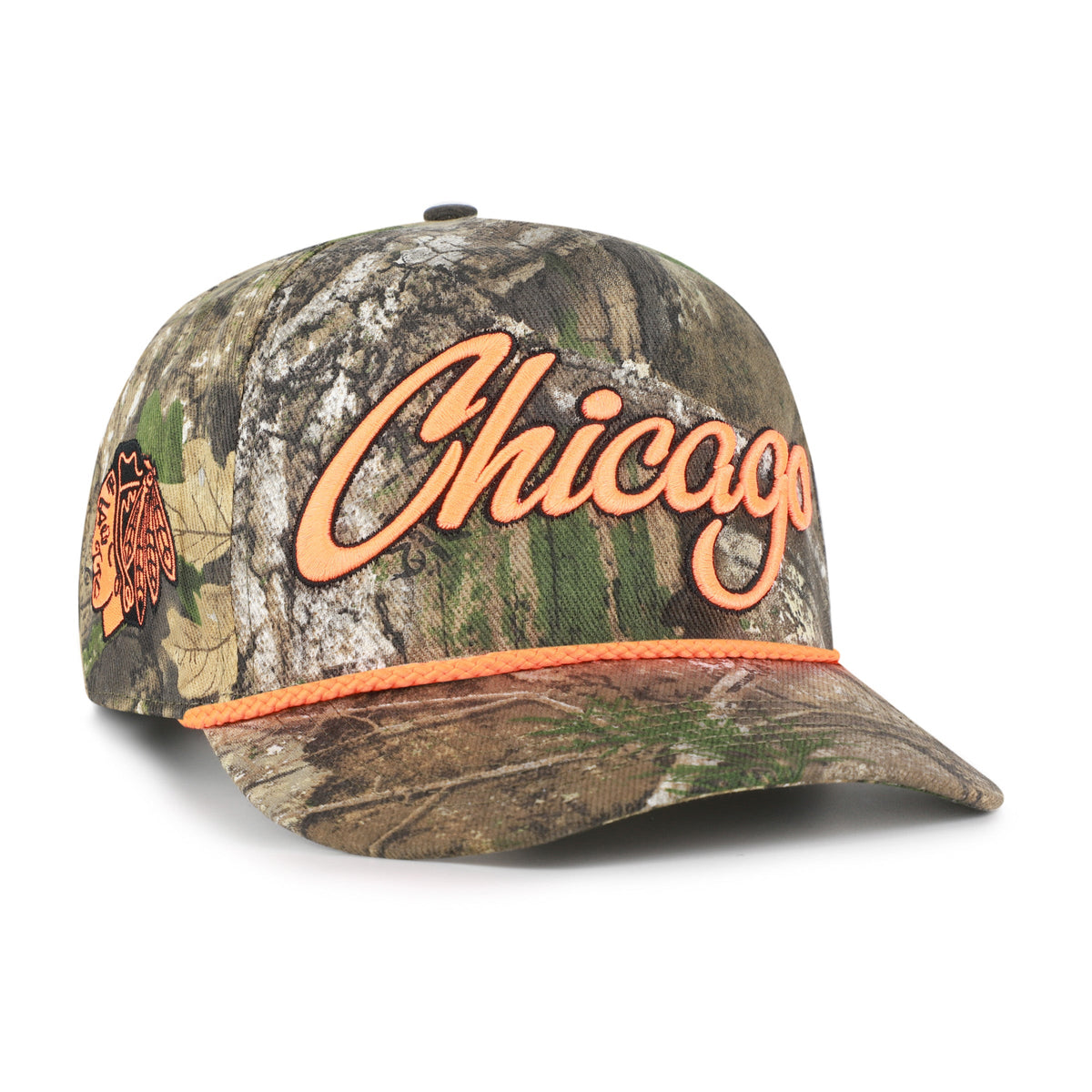 CHICAGO BLACKHAWKS OVERHAND SCRIPT REALTREE '47 HITCH REALTREE APX
