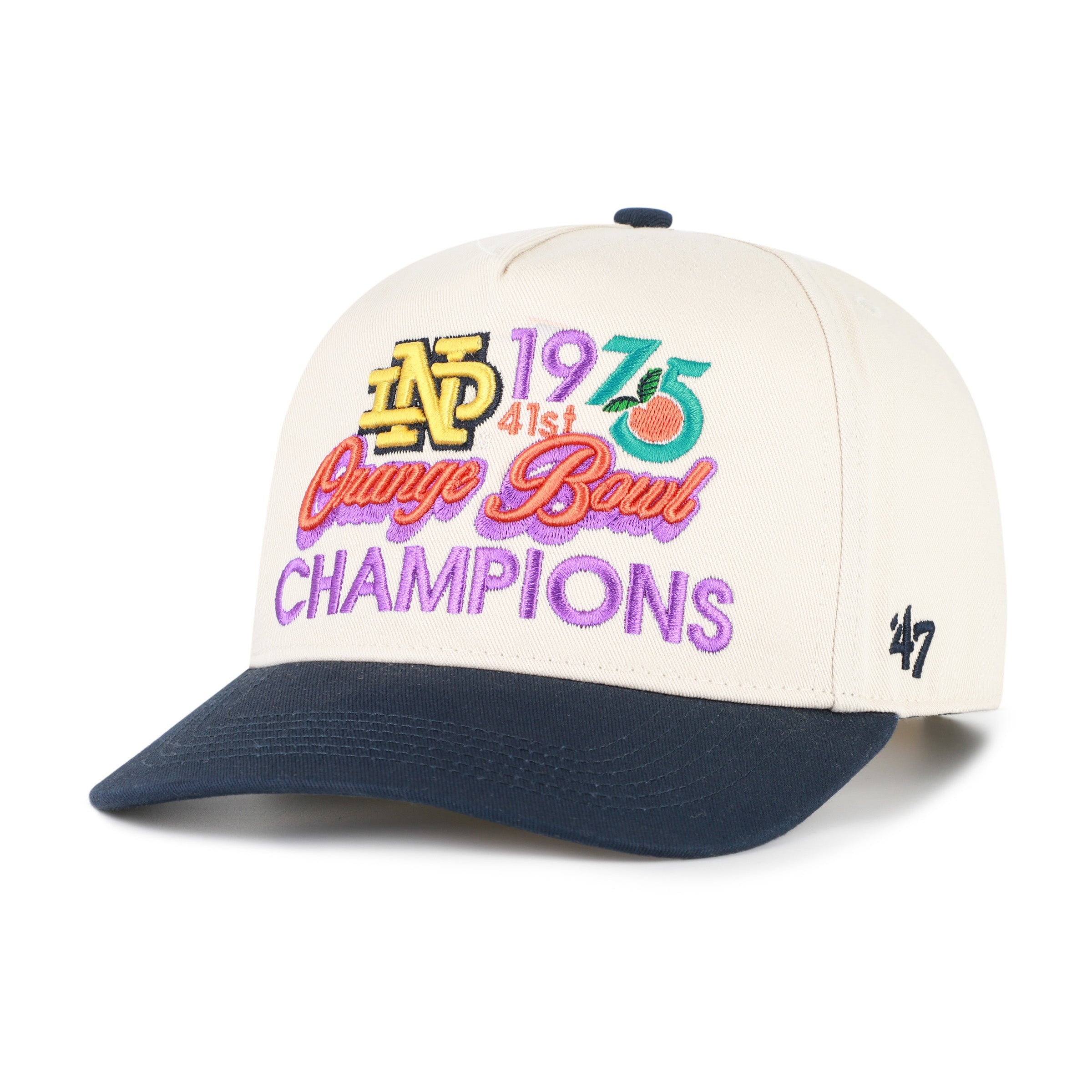 NOTRE DAME FIGHTING IRISH ORANGE BOWL PAST CHAMPS '47 HITCH NATURAL