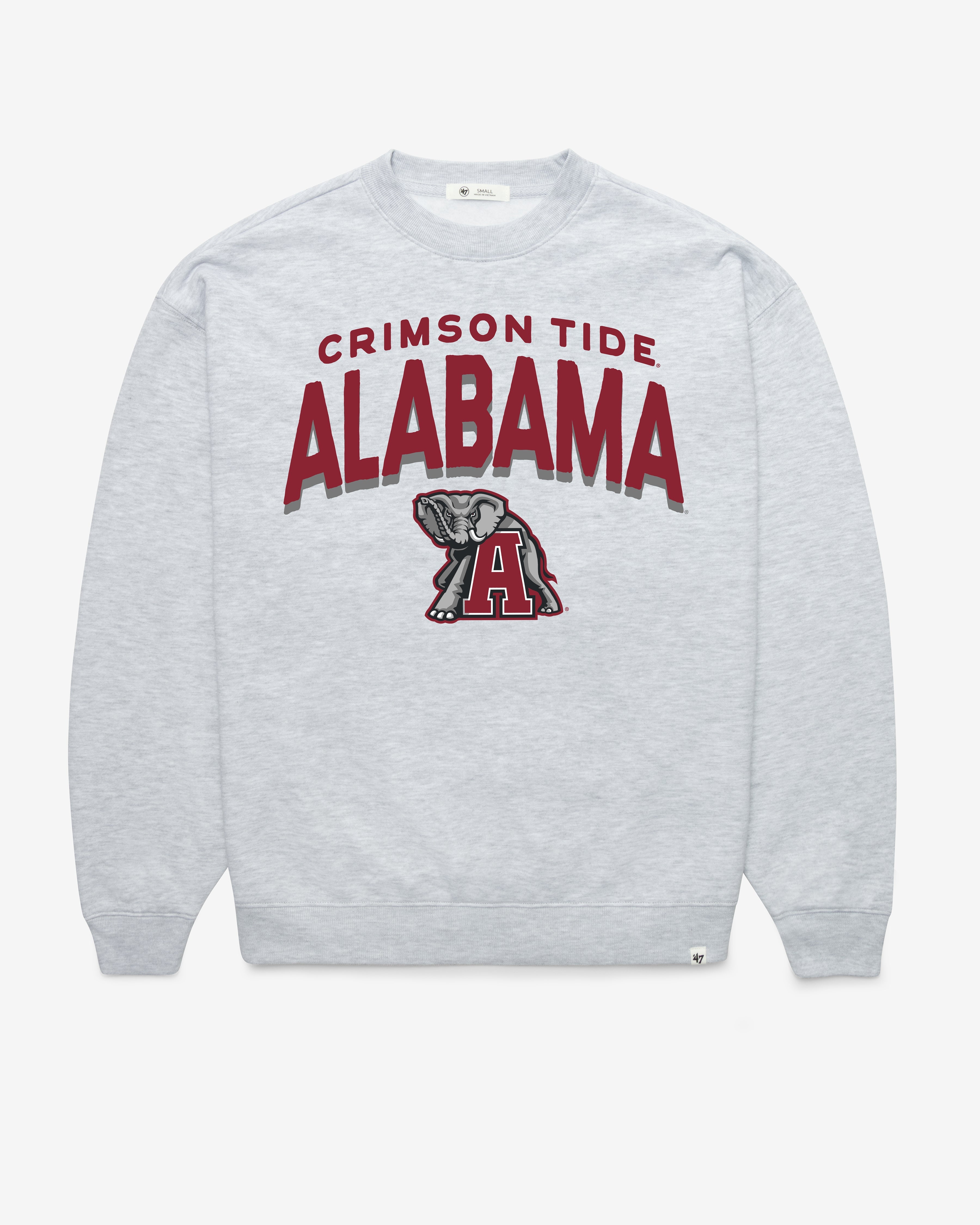 ALABAMA CRIMSON TIDE CAMPUS ARCH CLOUD '47 OVERSIZED CREW WOMENS RELAY GREY