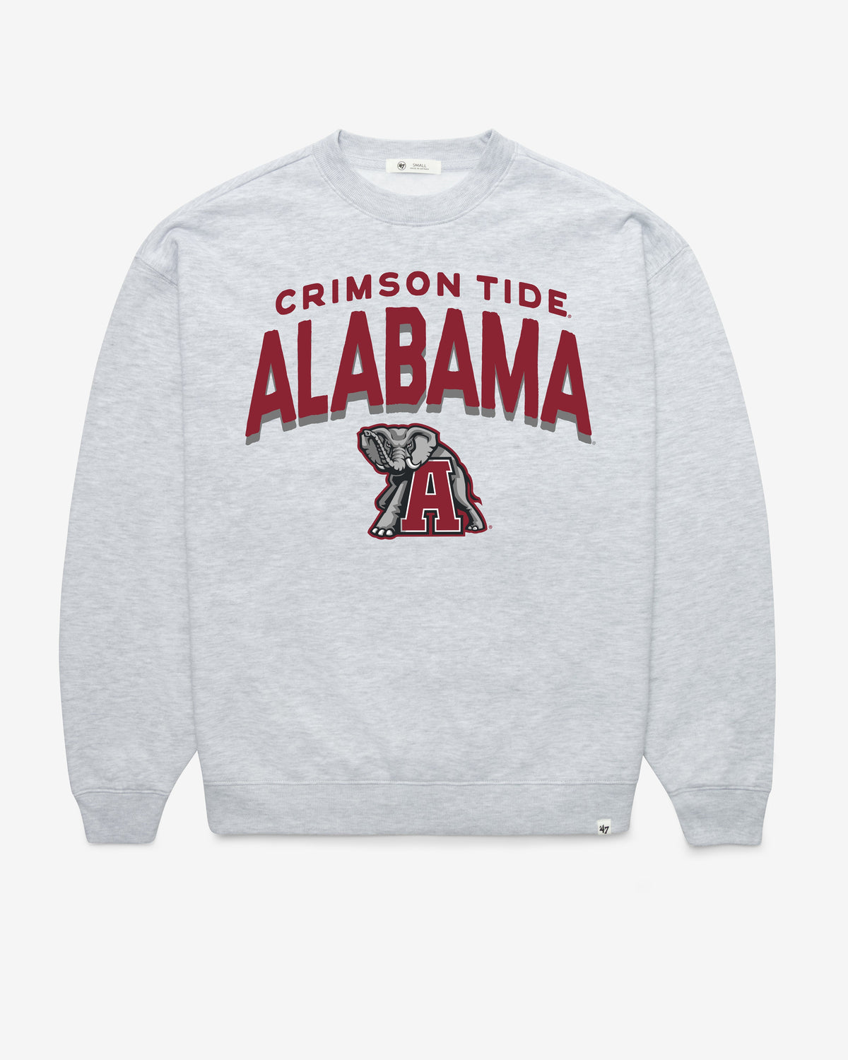 ALABAMA CRIMSON TIDE CAMPUS ARCH CLOUD '47 OVERSIZED CREW WOMENS RELAY GREY