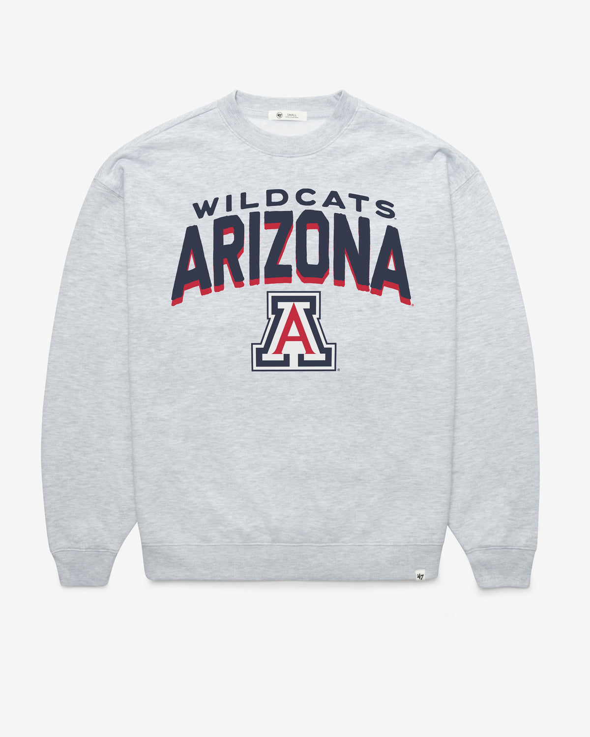ARIZONA WILDCATS CAMPUS ARCH CLOUD '47 OVERSIZED CREW WOMENS RELAY GREY