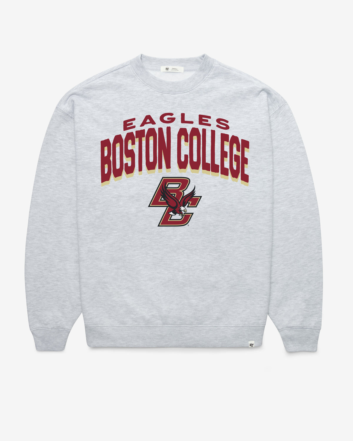 BOSTON COLLEGE EAGLES BC CAMPUS ARCH CLOUD '47 OVERSIZED CREW WOMENS RELAY GREY