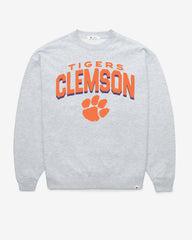 CLEMSON TIGERS CAMPUS ARCH CLOUD '47 OVERSIZED CREW WOMENS RELAY GREY