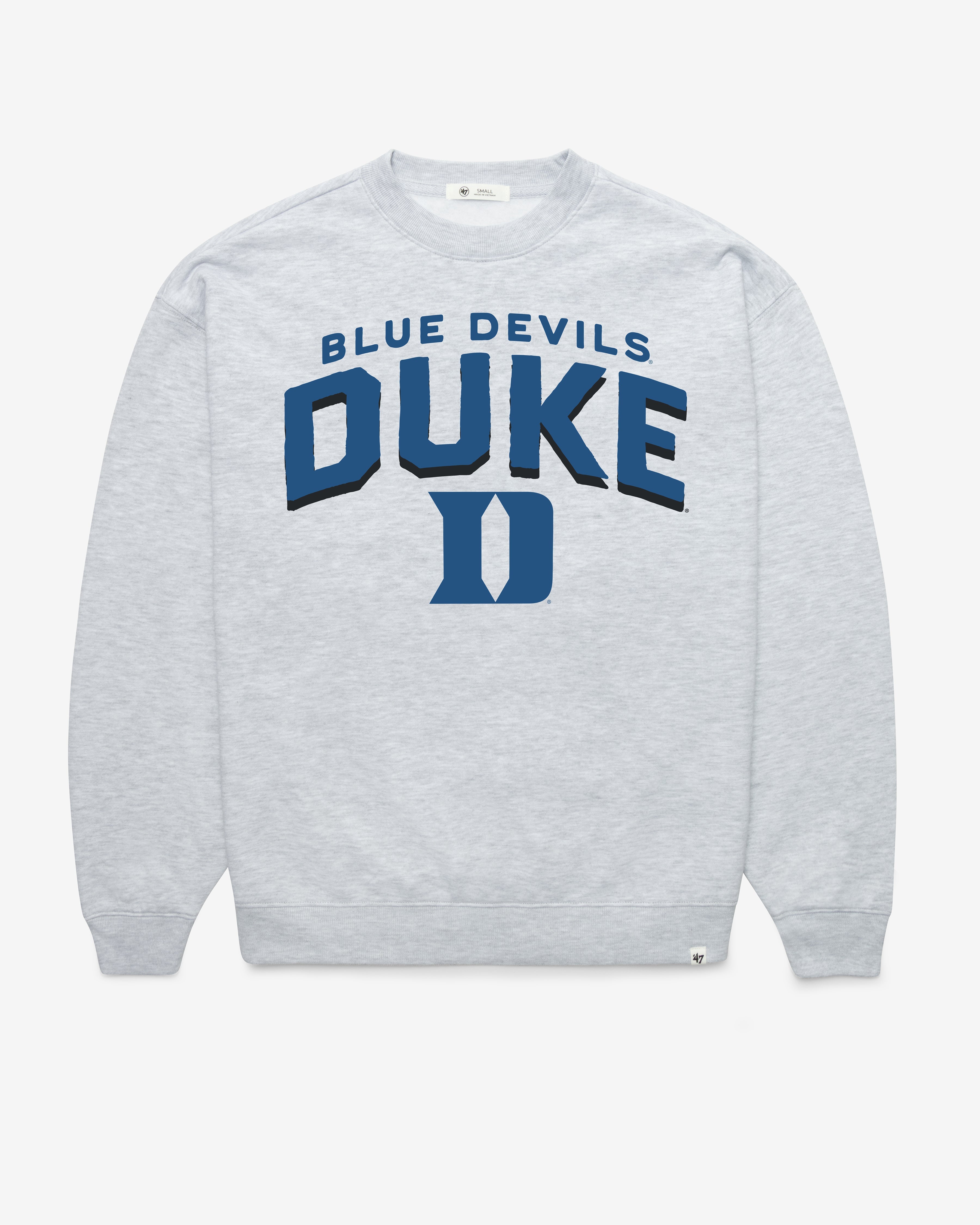 DUKE BLUE DEVILS CAMPUS ARCH CLOUD '47 OVERSIZED CREW WOMENS RELAY GREY