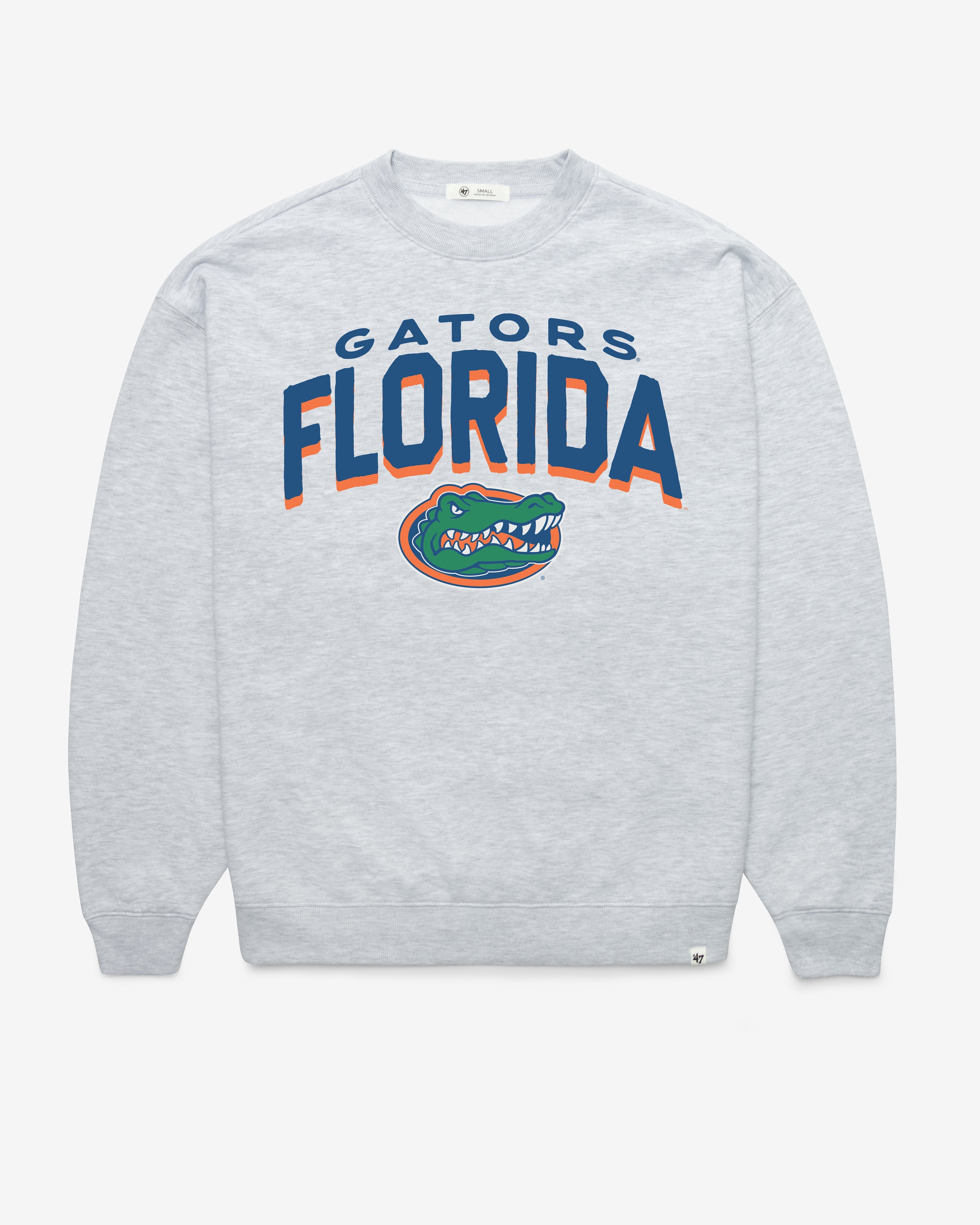 FLORIDA GATORS CAMPUS ARCH CLOUD '47 OVERSIZED CREW WOMENS RELAY GREY