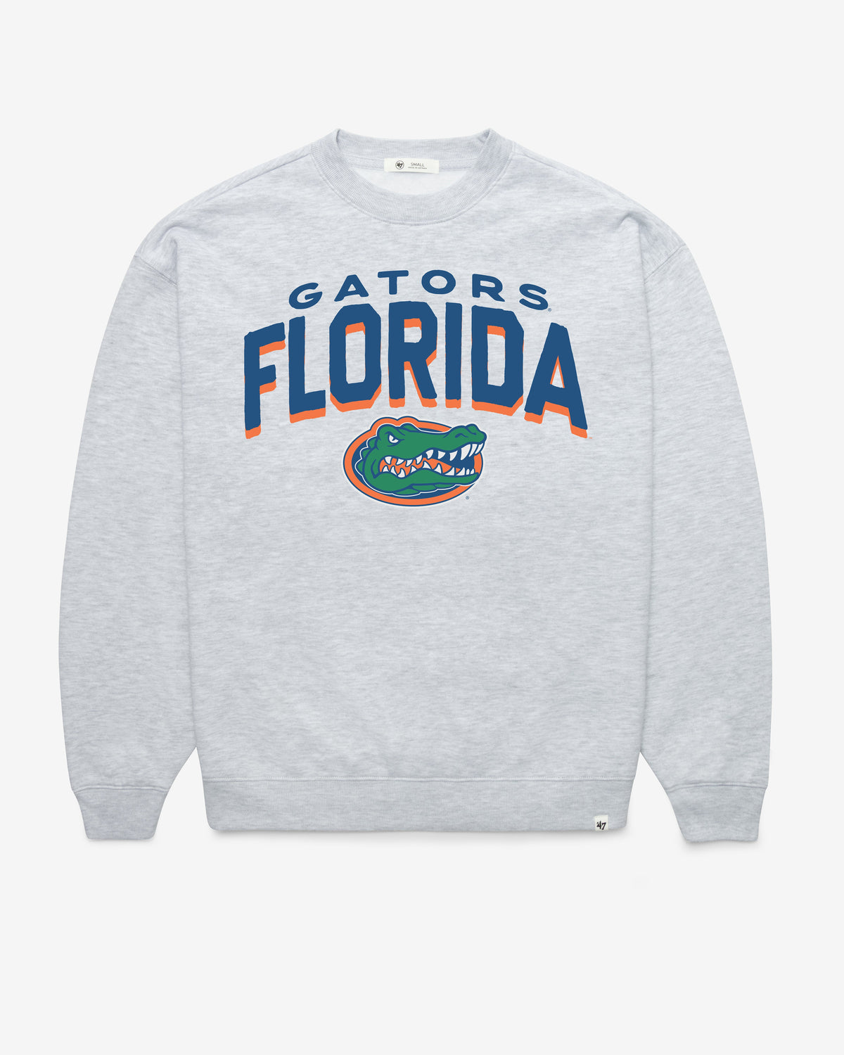 FLORIDA GATORS CAMPUS ARCH CLOUD '47 OVERSIZED CREW WOMENS RELAY GREY