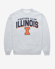 ILLINOIS FIGHTING ILLINI CAMPUS ARCH CLOUD '47 OVERSIZED CREW WOMENS RELAY GREY