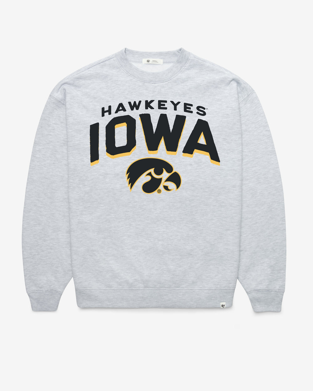IOWA HAWKEYES CAMPUS ARCH CLOUD '47 OVERSIZED CREW WOMENS RELAY GREY