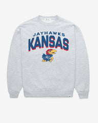 KANSAS JAYHAWKS CAMPUS ARCH CLOUD '47 OVERSIZED CREW WOMENS RELAY GREY