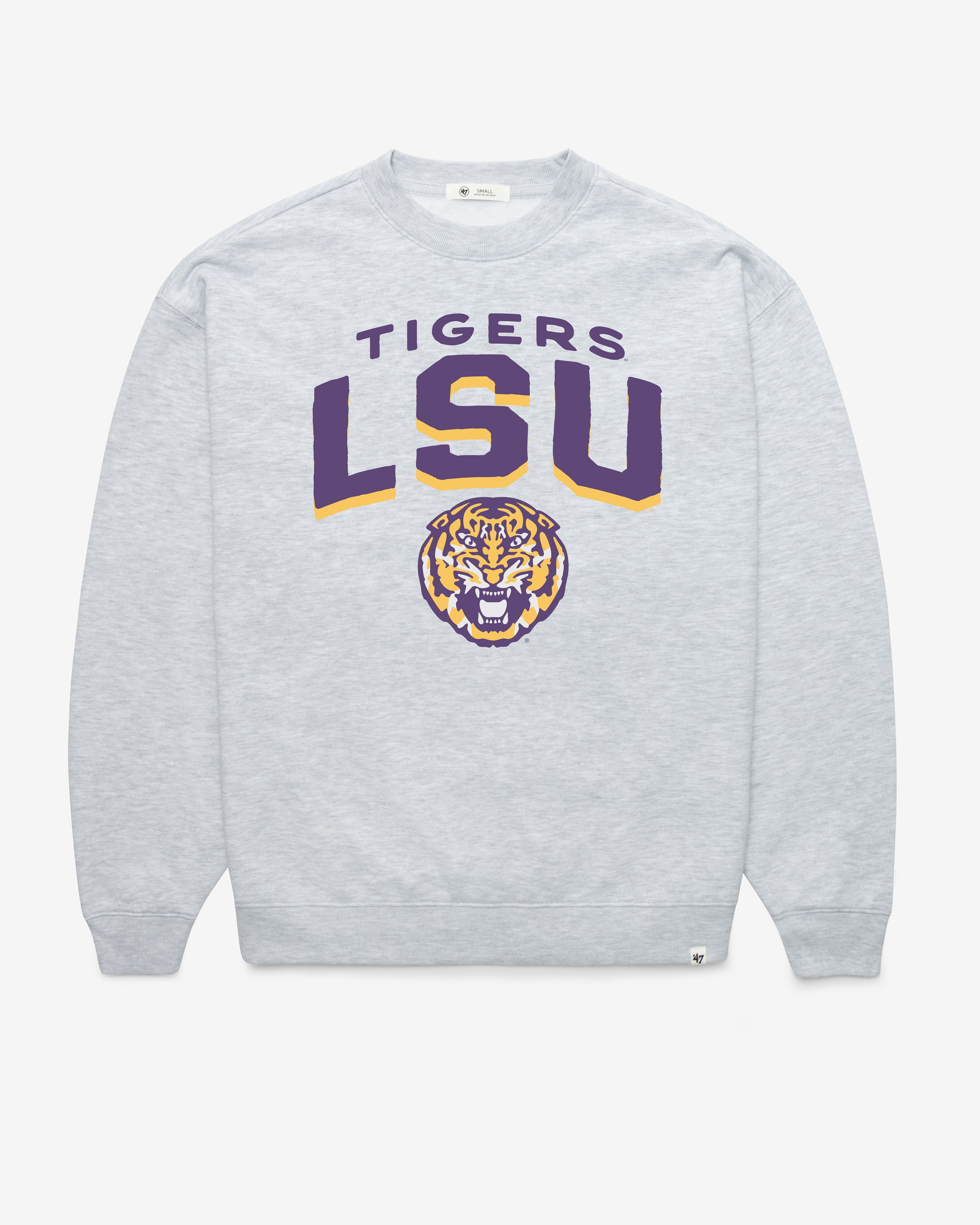 LOUISIANA STATE TIGERS LSU CAMPUS ARCH CLOUD '47 OVERSIZED CREW WOMENS RELAY GREY