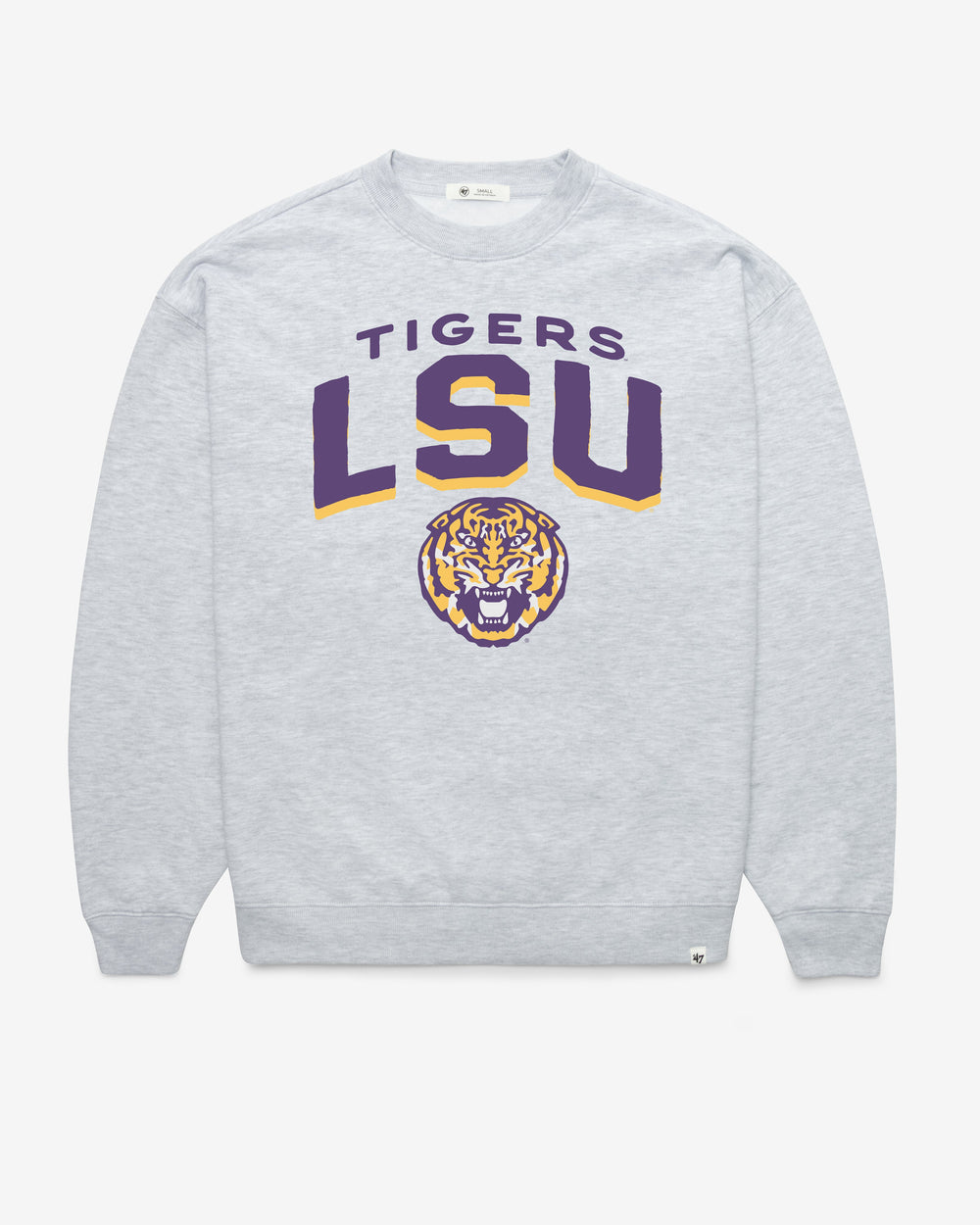 LOUISIANA STATE TIGERS LSU CAMPUS ARCH CLOUD '47 OVERSIZED CREW WOMENS RELAY GREY
