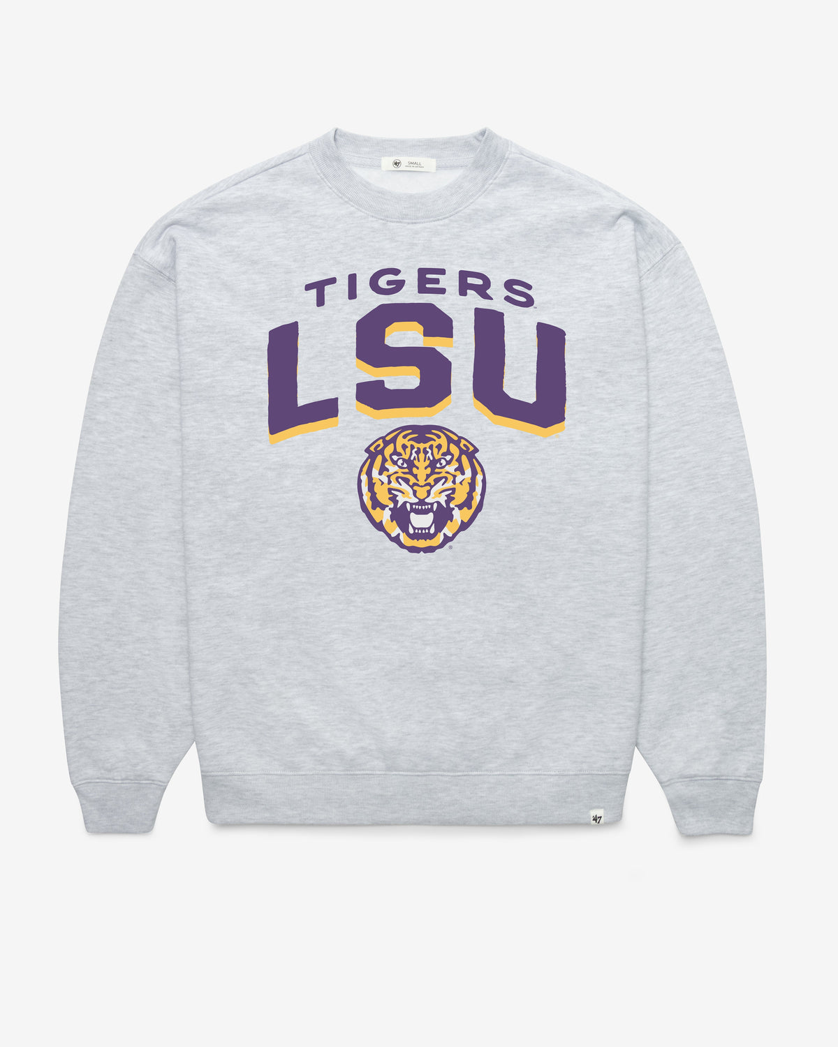 LOUISIANA STATE TIGERS LSU CAMPUS ARCH CLOUD '47 OVERSIZED CREW WOMENS RELAY GREY