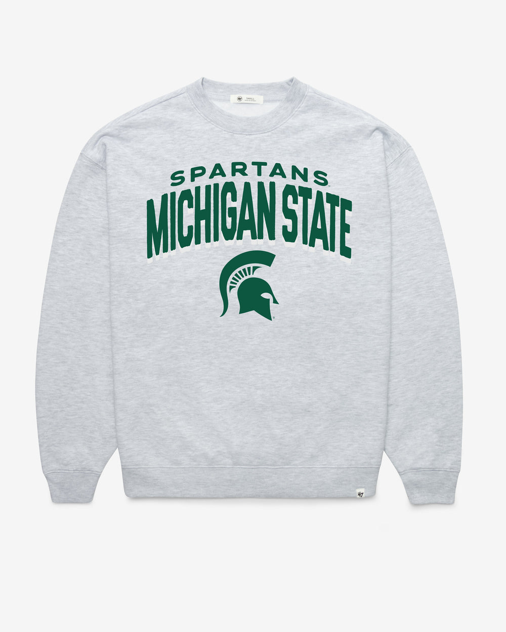 MICHIGAN STATE SPARTANS CAMPUS ARCH CLOUD '47 OVERSIZED CREW WOMENS RELAY GREY
