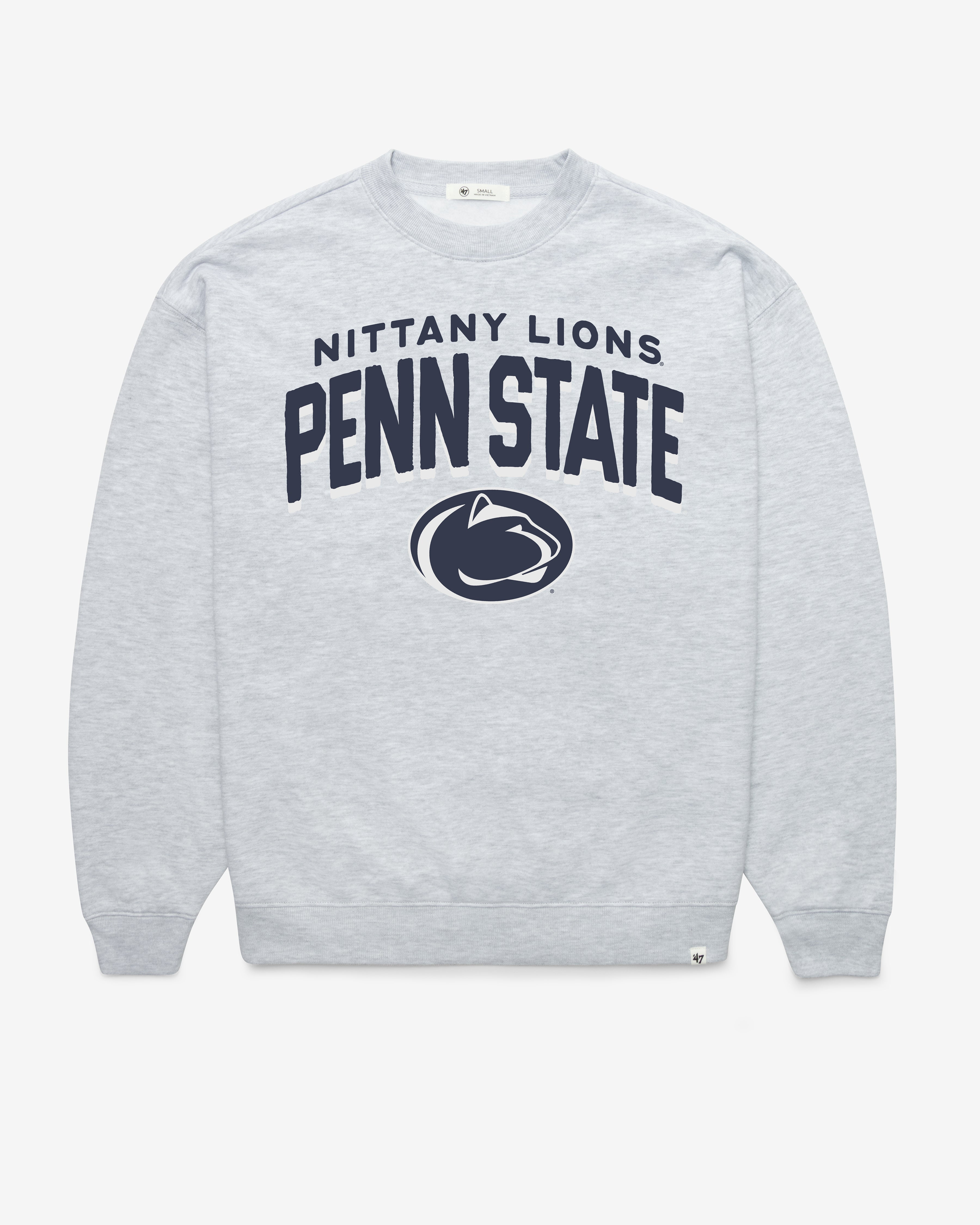PENN STATE NITTANY LIONS CAMPUS ARCH CLOUD '47 OVERSIZED CREW WOMENS RELAY GREY