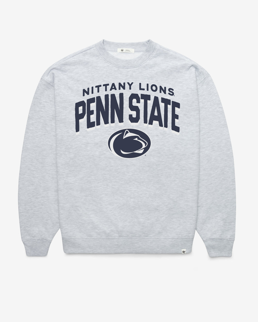 PENN STATE NITTANY LIONS CAMPUS ARCH CLOUD '47 OVERSIZED CREW WOMENS RELAY GREY