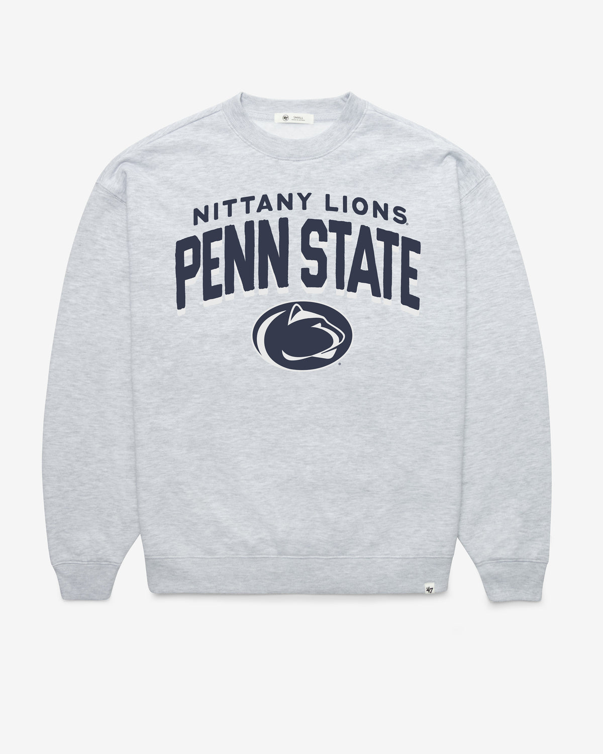 PENN STATE NITTANY LIONS CAMPUS ARCH CLOUD '47 OVERSIZED CREW WOMENS RELAY GREY