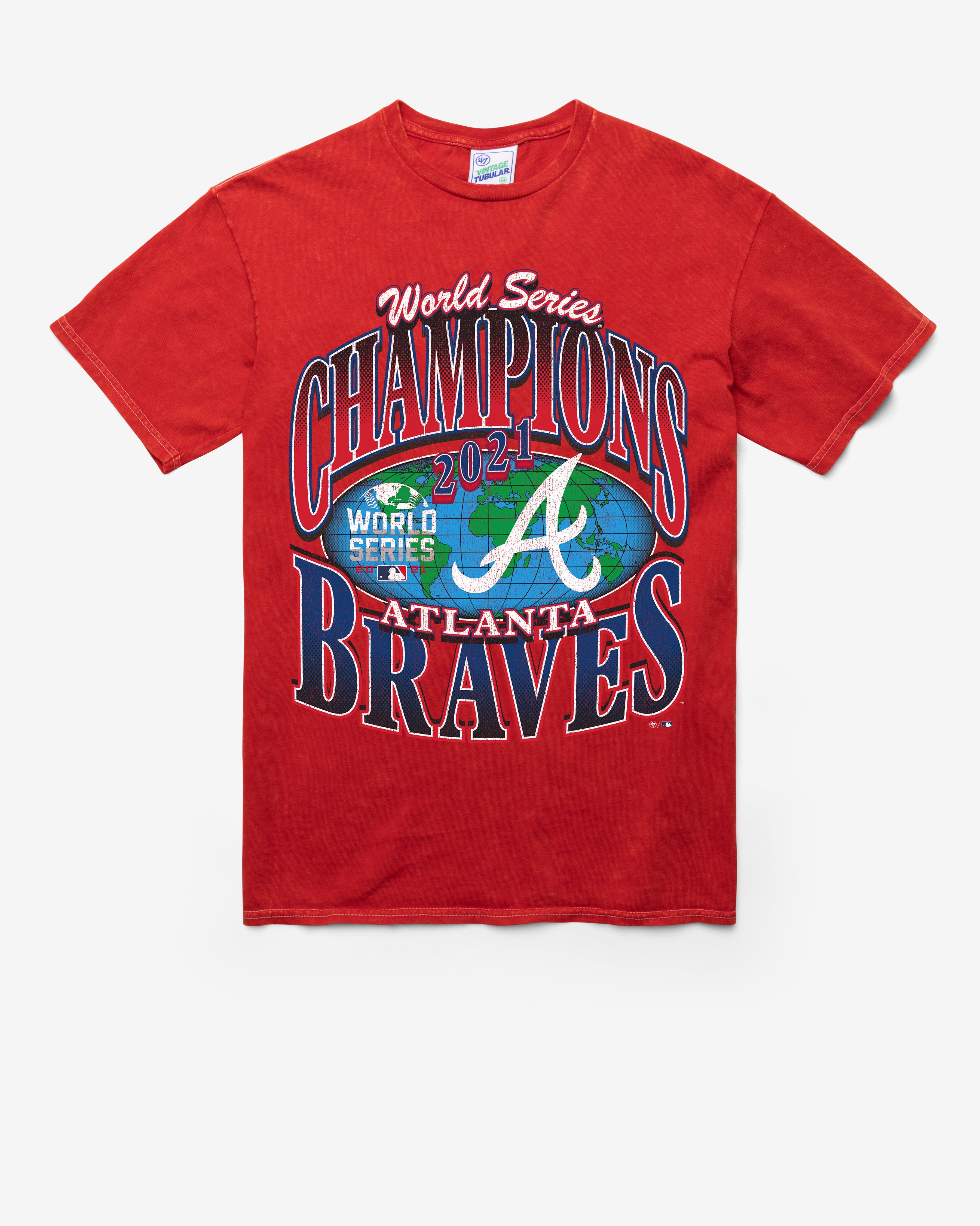 ATLANTA BRAVES COOPERSTOWN WORLD SERIES LOCKER VINTAGE '47 TUBULAR TEE DT RED