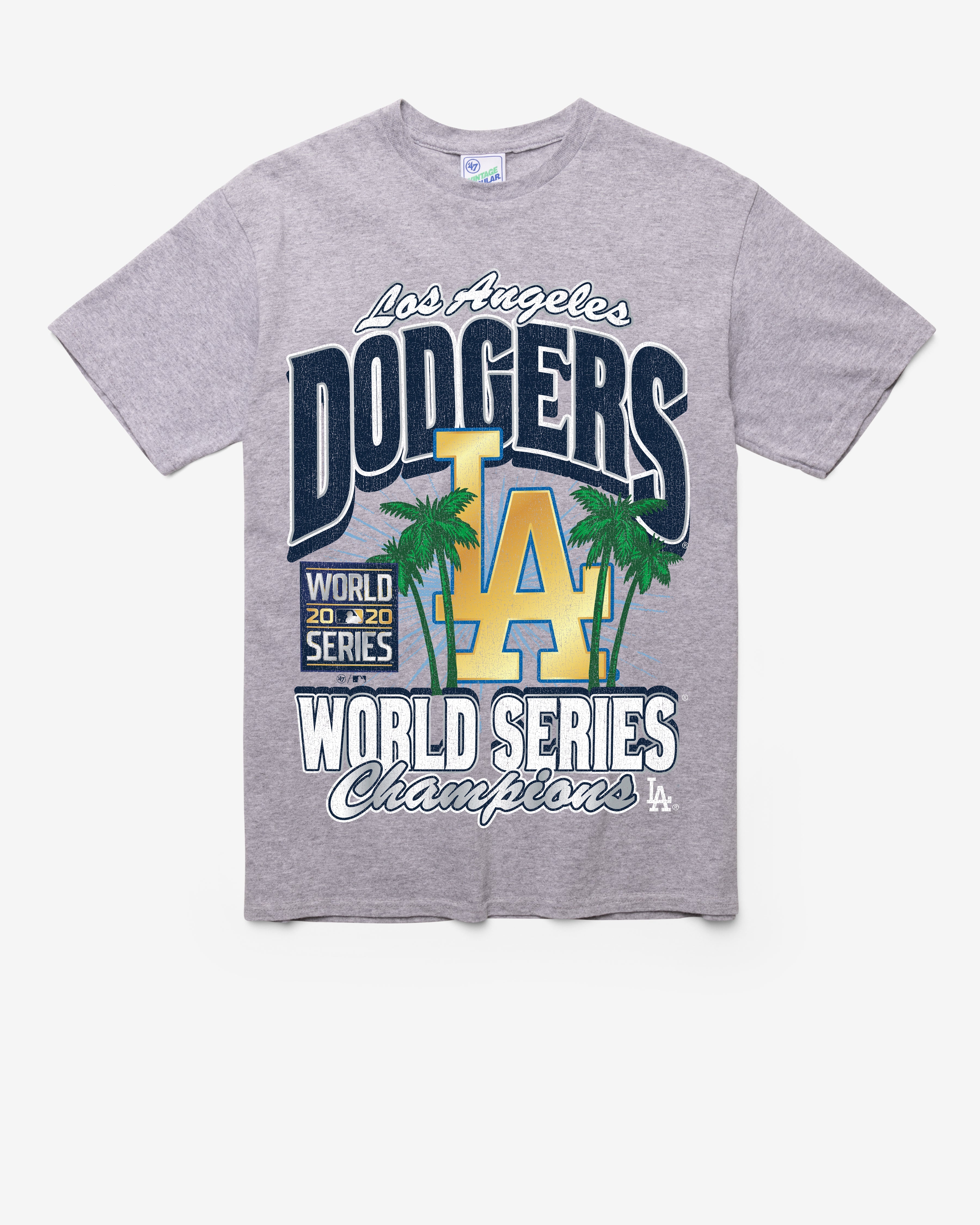 LOS ANGELES DODGERS COOPERSTOWN WORLD SERIES LOCKER VINTAGE '47 TUBULAR TEE DT ATHLETIC HEATHER