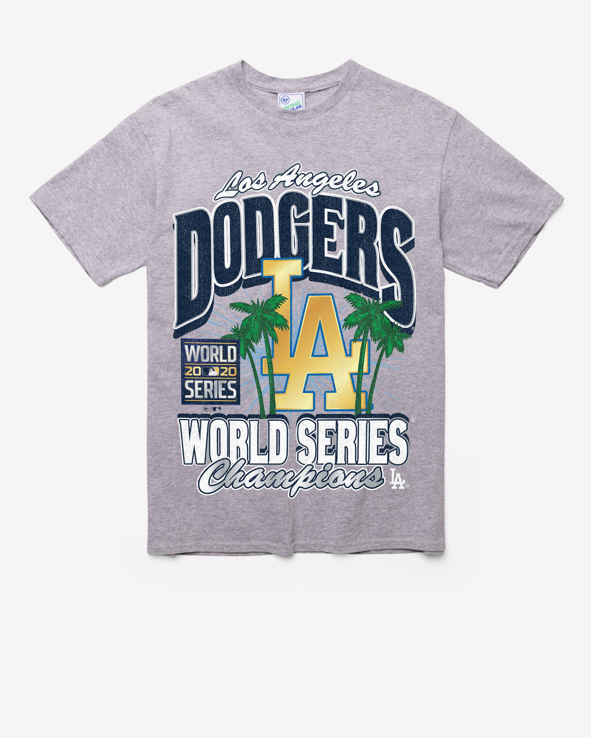 LOS ANGELES DODGERS COOPERSTOWN WORLD SERIES LOCKER VINTAGE '47 TUBULAR TEE DT ATHLETIC HEATHER