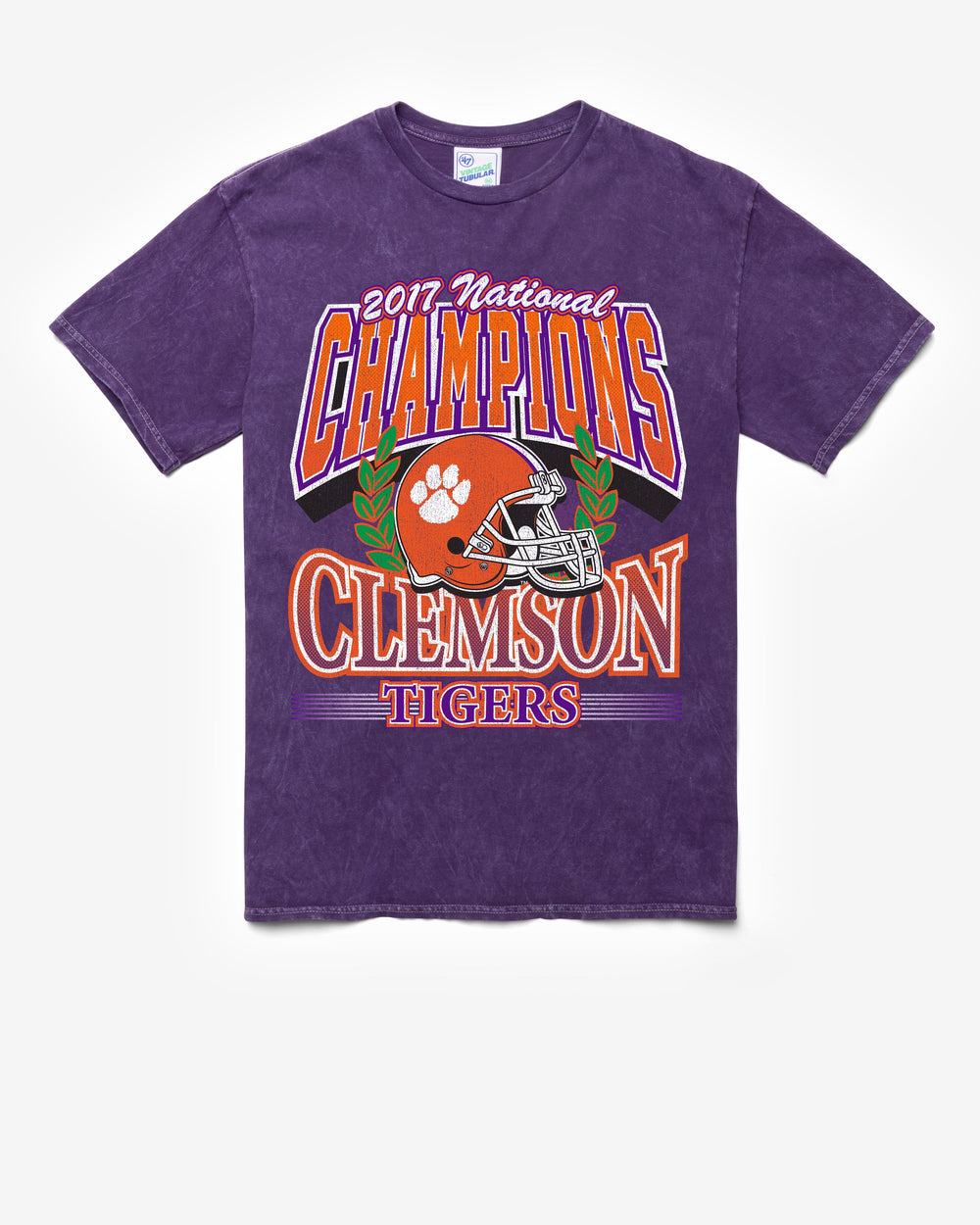 CLEMSON TIGERS H-CHAMPS LOCKER VINTAGE '47 TUBULAR TEE DT PURPLE