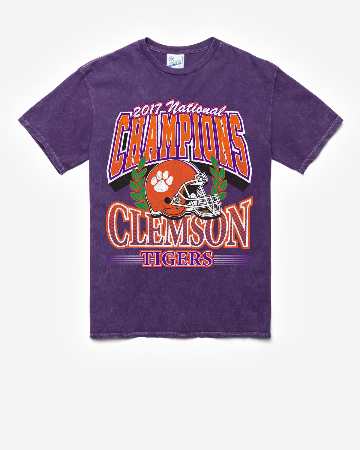 CLEMSON TIGERS H-CHAMPS LOCKER VINTAGE '47 TUBULAR TEE DT PURPLE